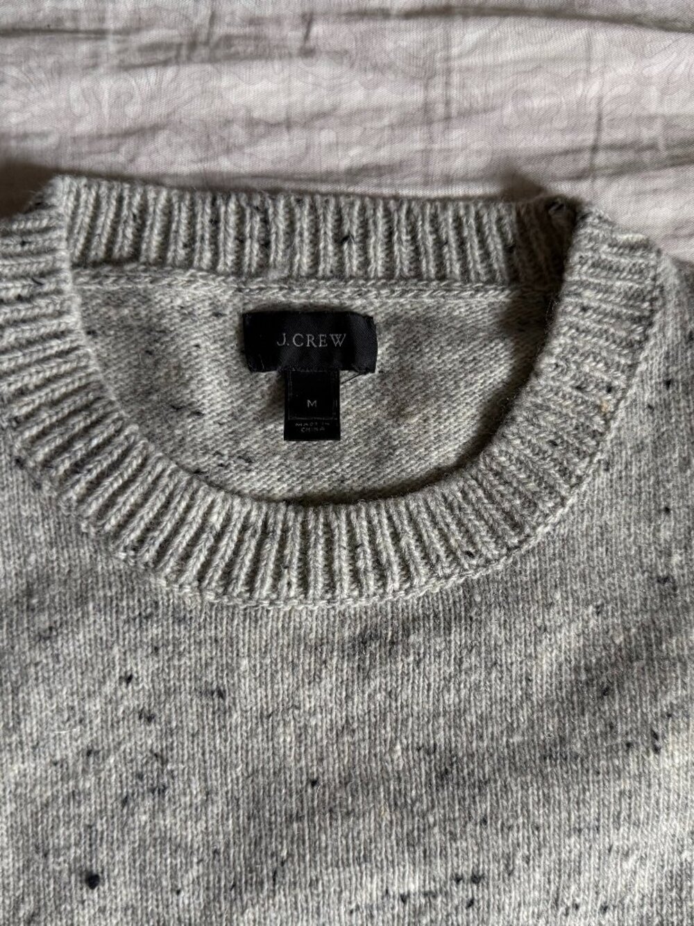 J.Crew Wool crewneck sweater Medium Grey donegal $125